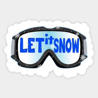 Let It Snow Skiing Boarding Goggles Sticker